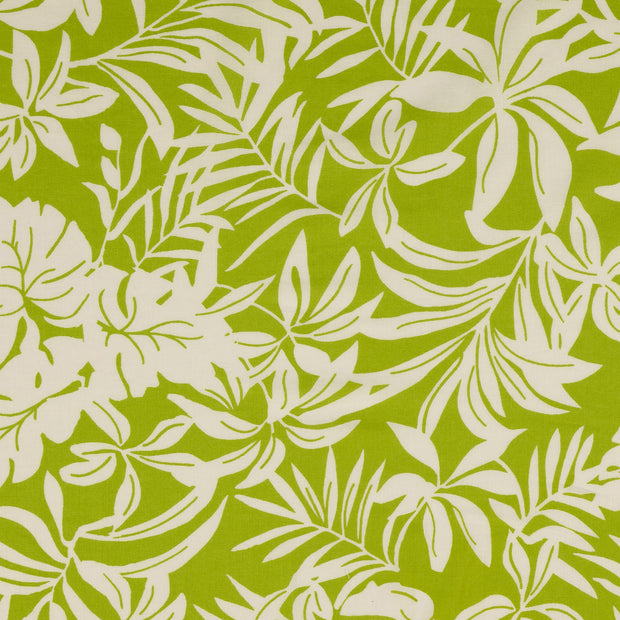 Voile fabrik Blumen apfelgrün