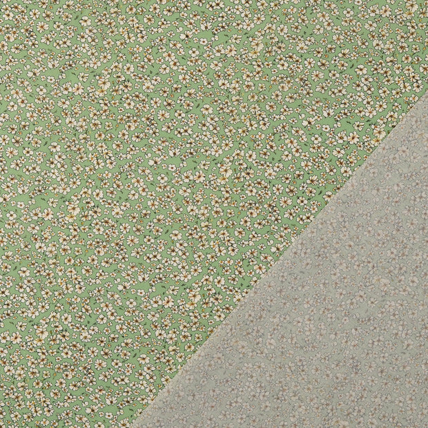 Voile fabric green digital printed 