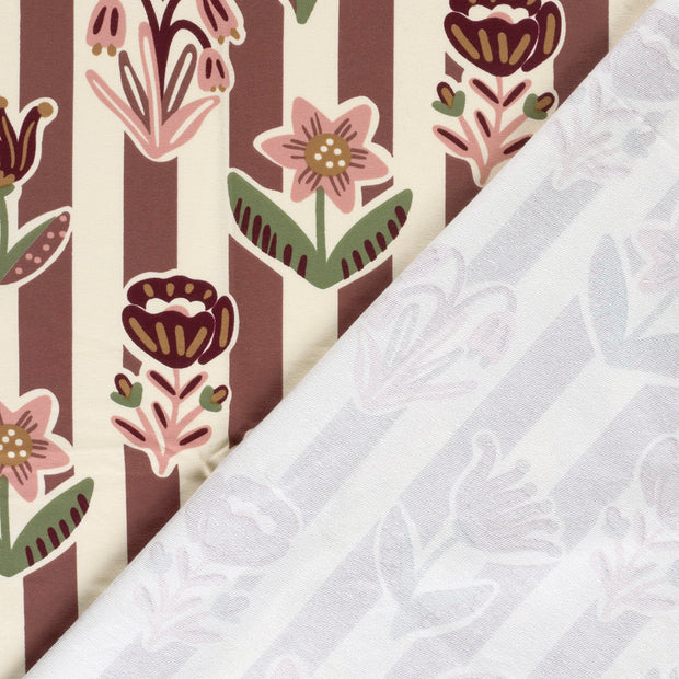 French Terry fabric Flowers digital printed 
