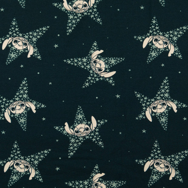Jersey de Coton tissu étoiles Bleu Marine