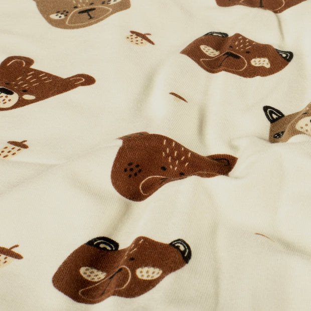 French Terry fabric Bears Off White