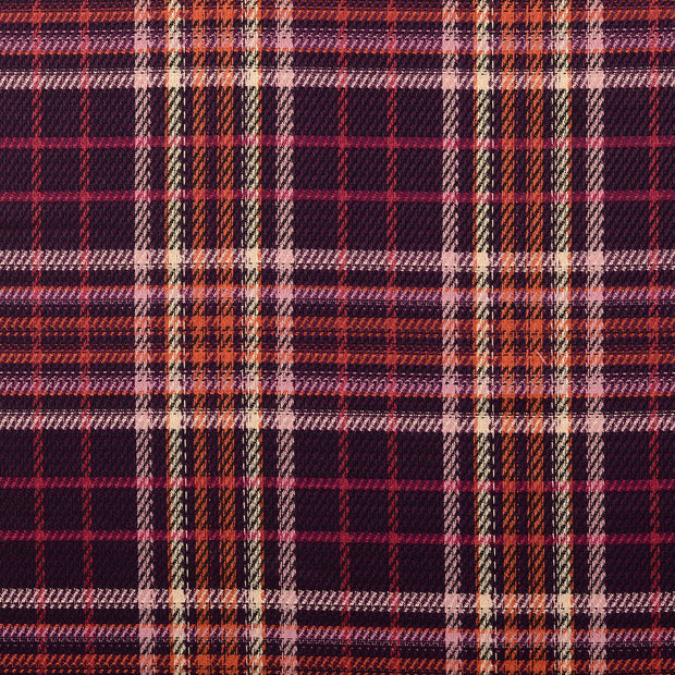 Popeline de Viscose tissu Carreaux fuchsia