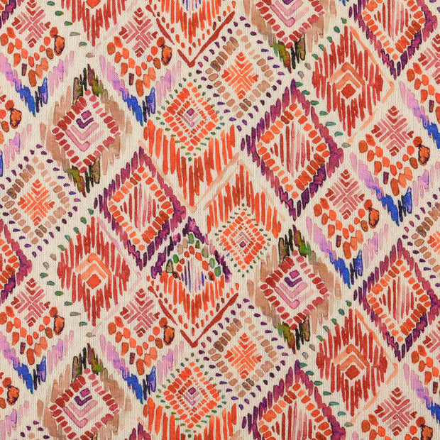 Heavy Knit fabric Geometric pattern multicolor