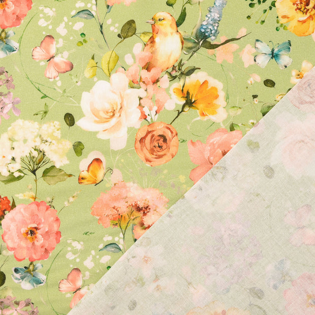 Cretonne tissu Jaune imprimé numérique 