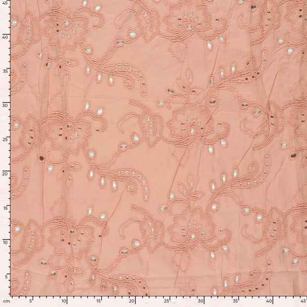 Popeline de Coton tissu Unicolore Saumon