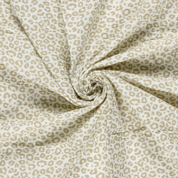 Muslin fabric Off White printed 