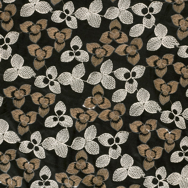 Sergé tissu Noir scintillant 