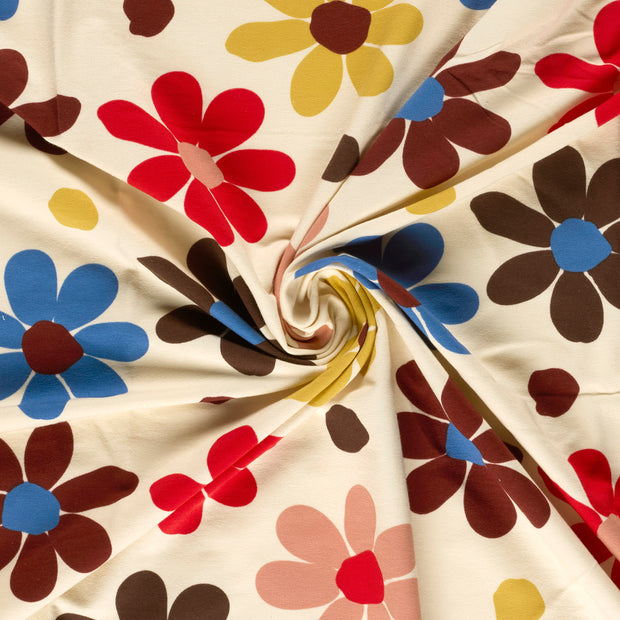 French Terry fabric Beige digital printed 