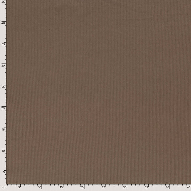 Rib Jersey fabric Unicolour Brown Taupe