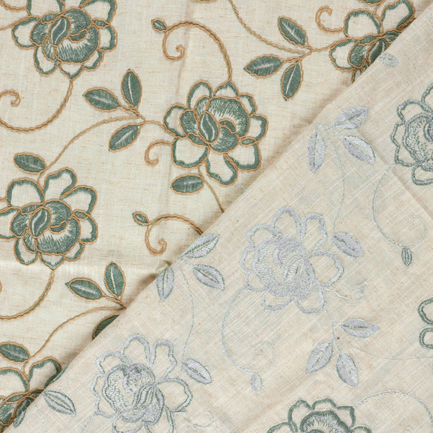  tissu fleurs brodé 