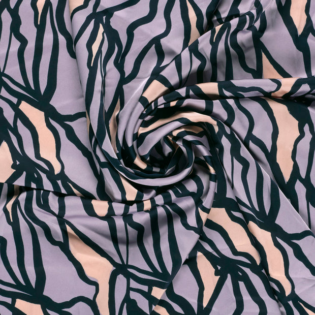 Satin Duchesse fabric Lila printed 