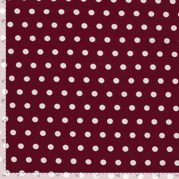 Viscose Vortex Jersey fabric Dots Bordeaux