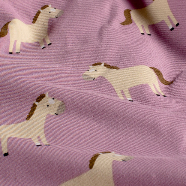  tissu chevaux Rose