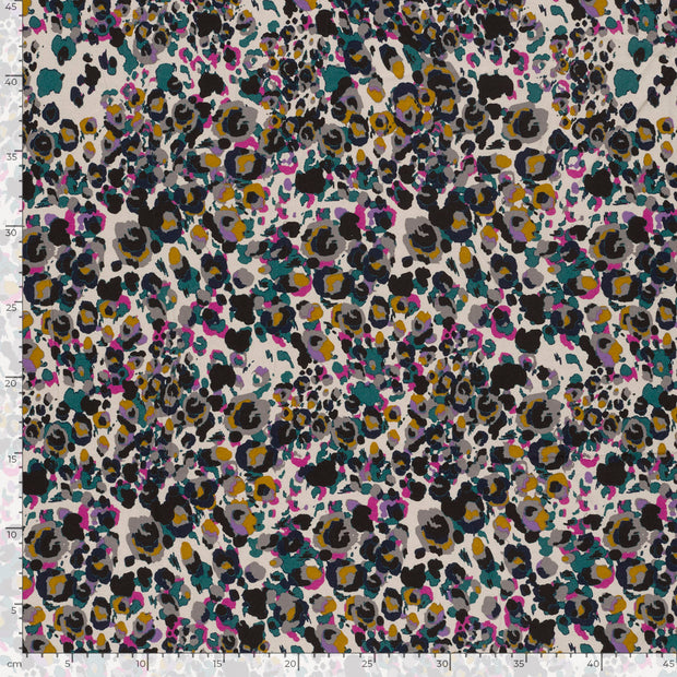 Viscose Vortex Jersey fabric Abstract Magenta