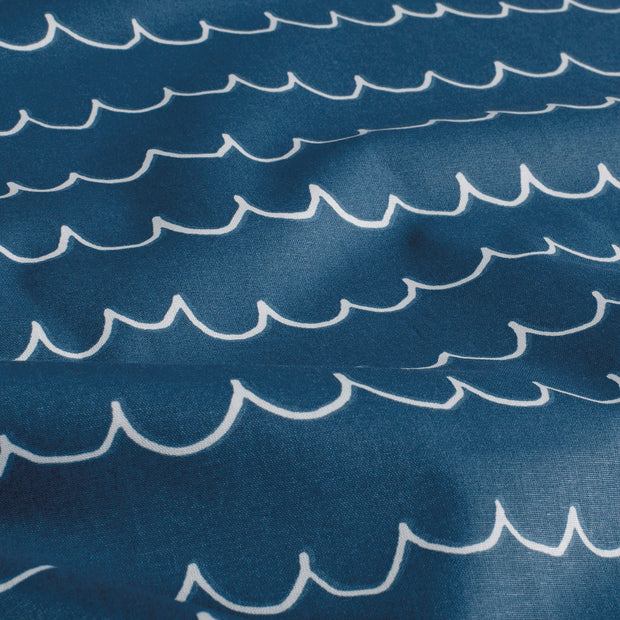 Cotton Poplin fabric Aqua Cobalt