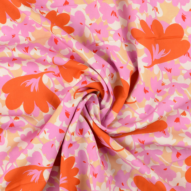 Viscose Poplin fabrik Helles Pink 