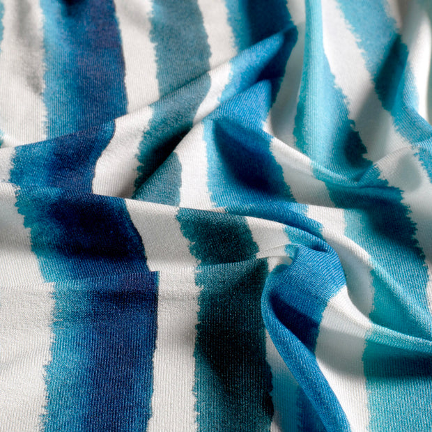 Viscose Jersey fabric Stripes Cobalt