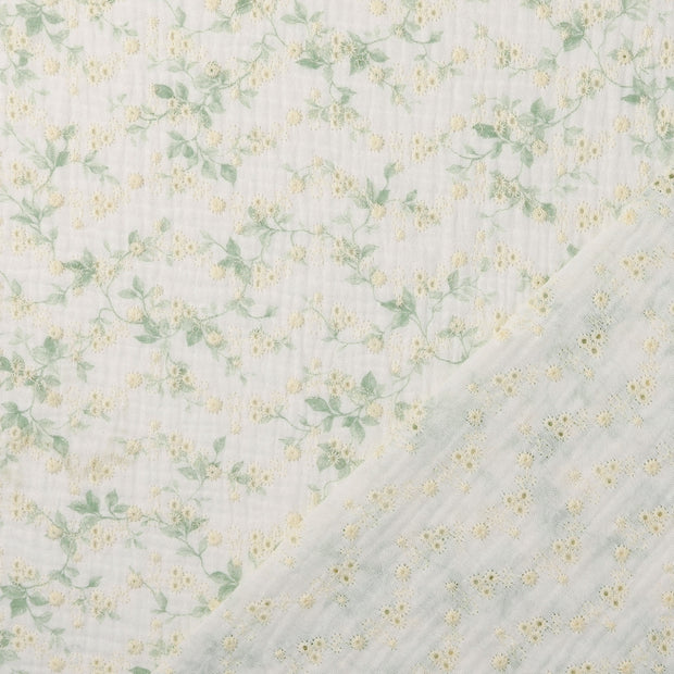 Cotton Poplin fabric embroidered 