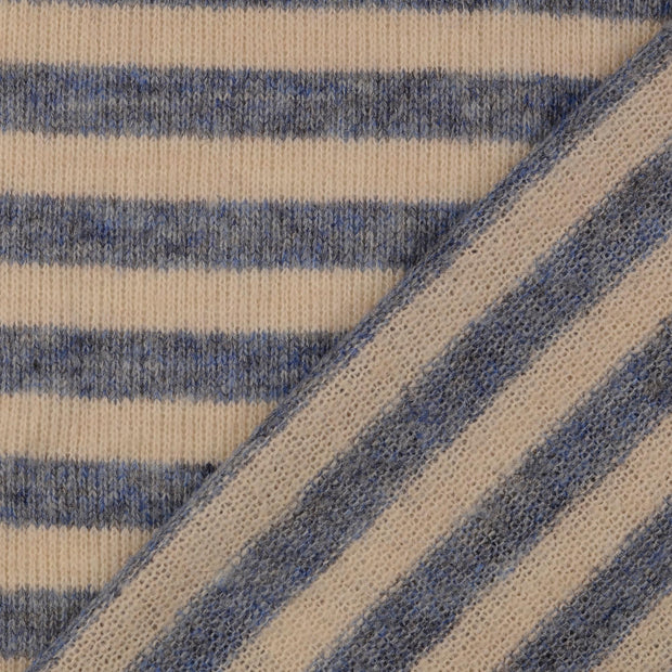 Woll Strick fabrik Jeans Blue garngefärbt 