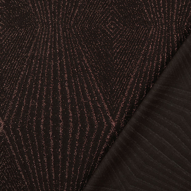 Cotton Jersey fabric Rose Gold Lurex 