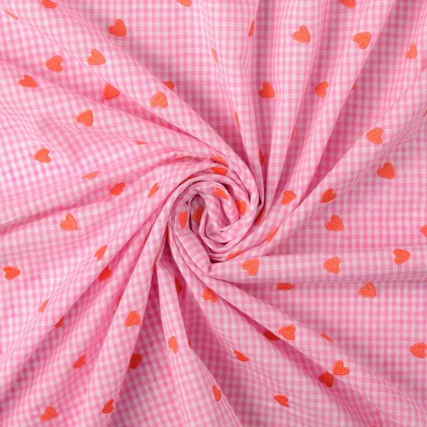 Popeline de Coton tissu Rose 