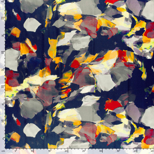 Satin fabric Abstract Indigo