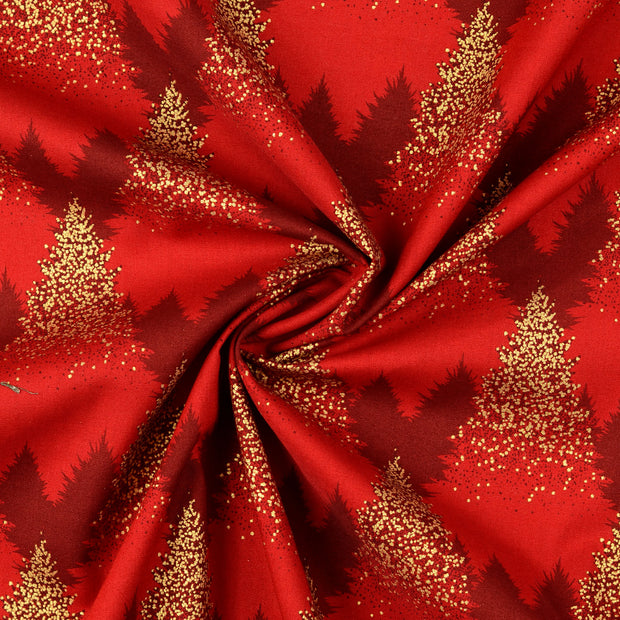 Popeline de Coton tissu rouge 