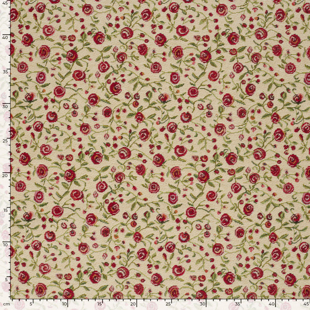 Gobelin tissu roses Rouge