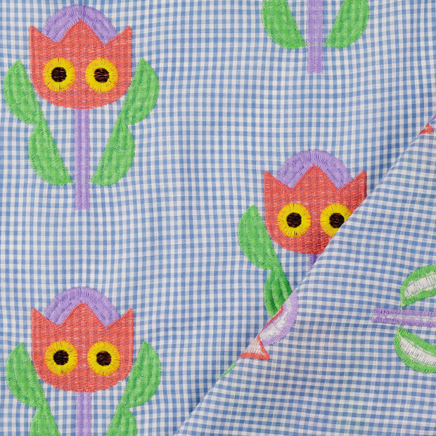 Cotton Poplin fabric embroidered 