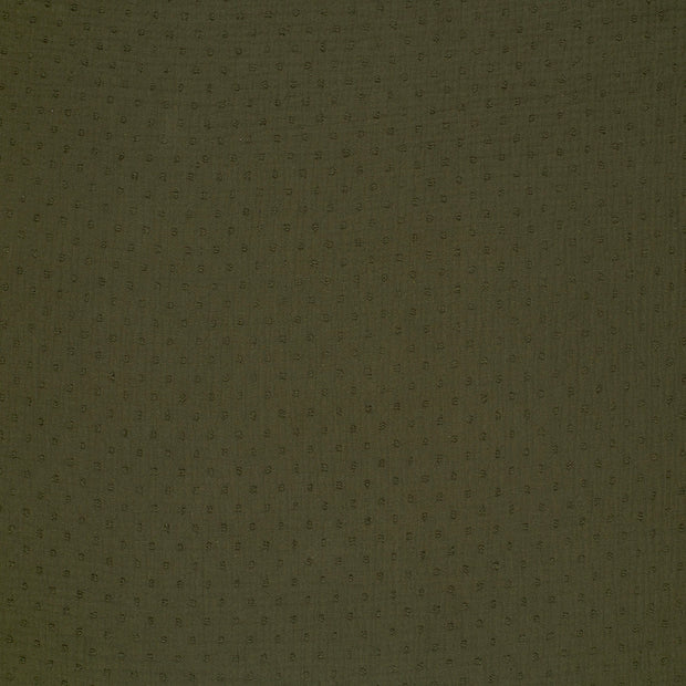 Muslin fabric Khaki Green matte 