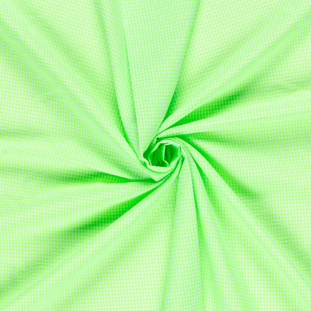 Popeline de Coton tissu Vert Fluo Seersucker 