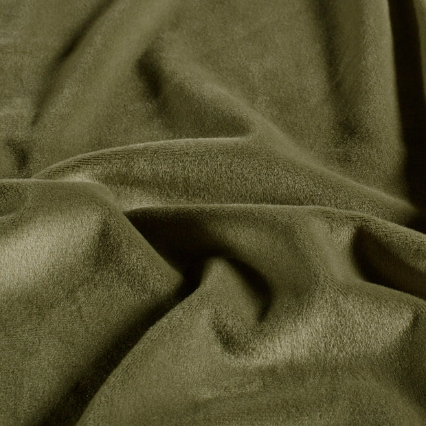 Supersoft Velvet fabrik Uni Khaki-Grün