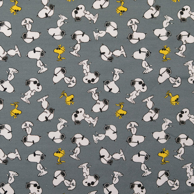 Jersey de Coton tissu repas gris