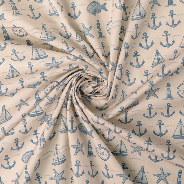 Cotton Poplin fabric Beige 