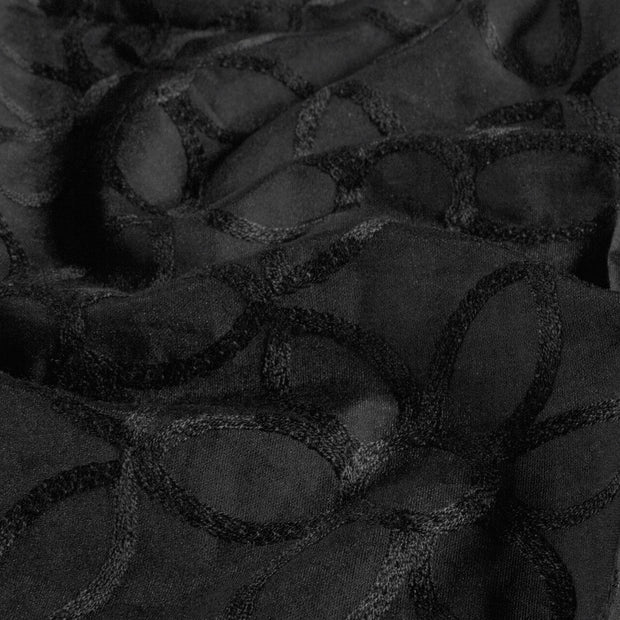  tissu fleurs Noir