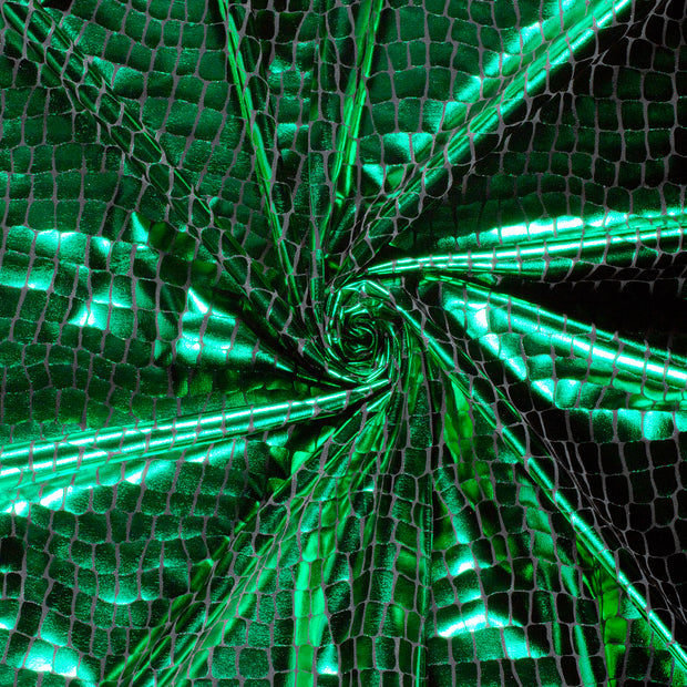 Lamé fabric Crocodiles foiled 