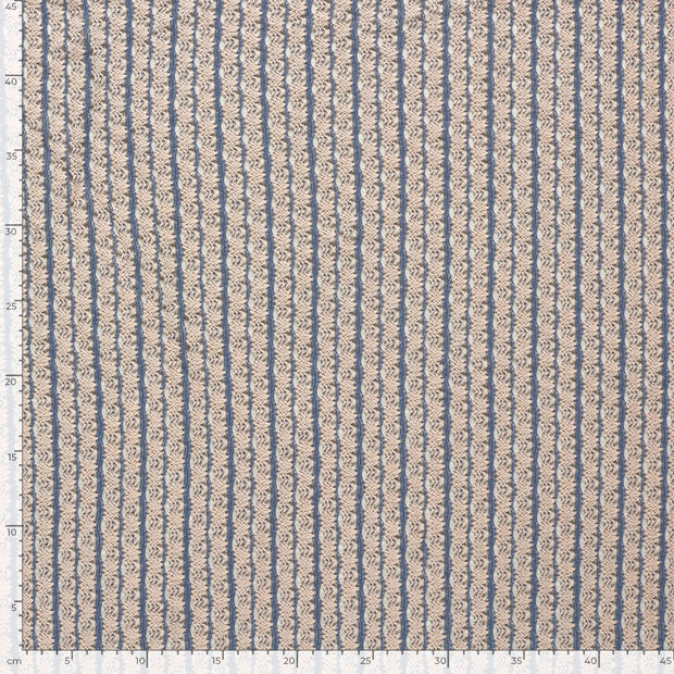 Dentelle tissu rayures Indigo