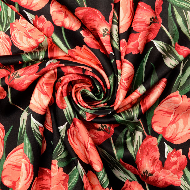 Viscose Satin fabric Red 