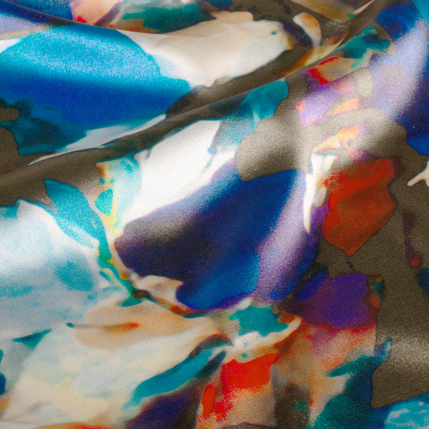 Satin fabric Abstract Taupe Grey