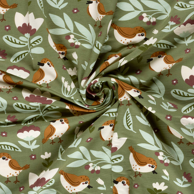 French Terry fabric Dark Mint digital printed 