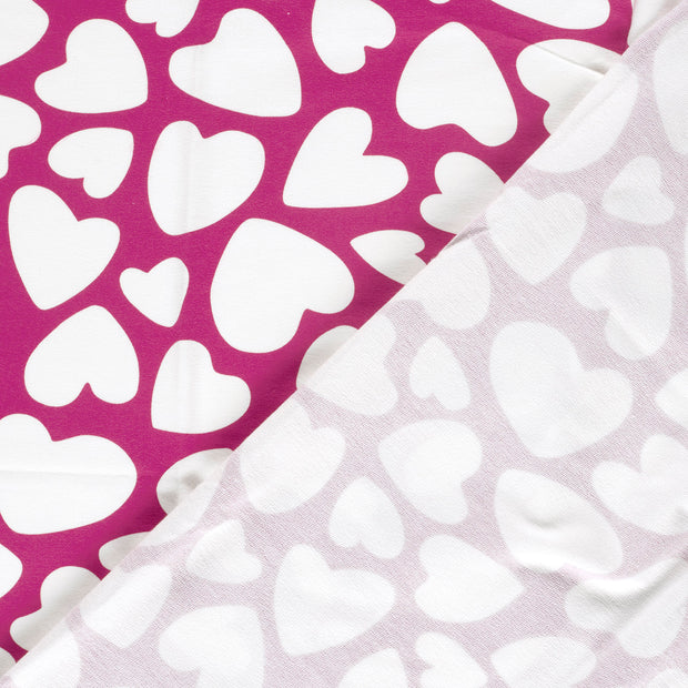 French Terry fabric Hearts digital printed 