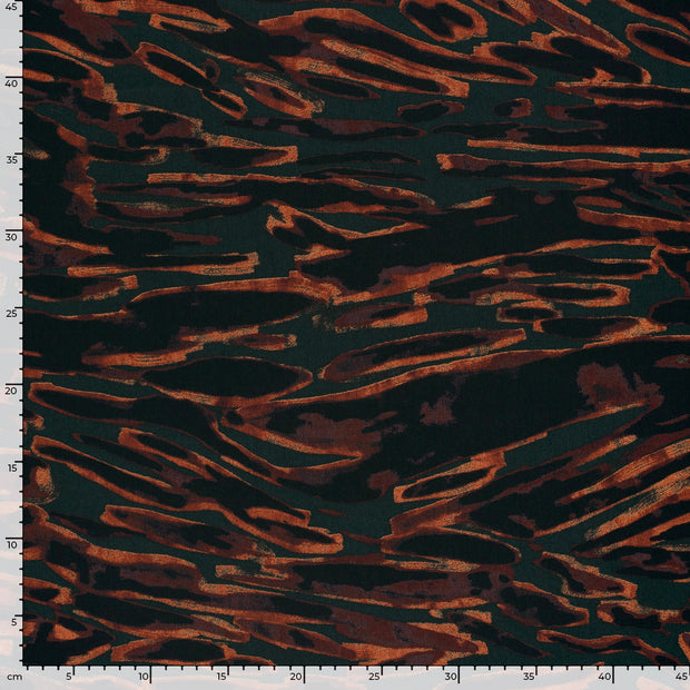 Viscose Satin fabric Abstract Steel Blue
